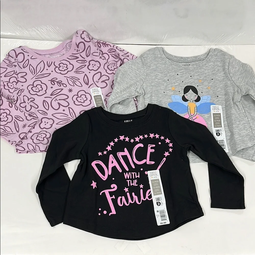 Girls' Long Sleeve Graphic Tees - Set of 3 - NWT